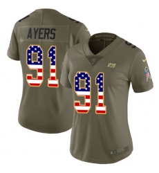 Women's Nike Tampa Bay Buccaneers #91 Robert Ayers Limited Olive/USA Flag 2017 Salute to Service NFL Jersey