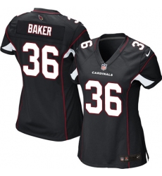 Women's Nike Arizona Cardinals #36 Budda Baker Game Black Alternate NFL Jersey