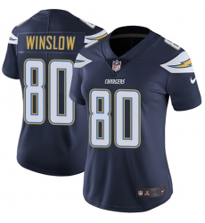 Women's Nike Los Angeles Chargers #80 Kellen Winslow Elite Navy Blue Team Color NFL Jersey