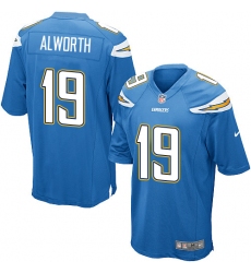 Men's Nike Los Angeles Chargers #19 Lance Alworth Game Electric Blue Alternate NFL Jersey