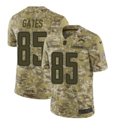 Men's Nike Los Angeles Chargers #85 Antonio Gates Limited Camo 2018 Salute to Service NFL Jersey