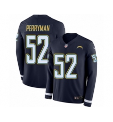 Men's Nike Los Angeles Chargers #52 Denzel Perryman Limited Navy Blue Therma Long Sleeve NFL Jersey