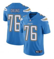 Youth Nike Los Angeles Chargers #76 Russell Okung Elite Electric Blue Alternate NFL Jersey