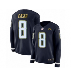 Women's Nike Los Angeles Chargers #8 Drew Kaser Limited Navy Blue Therma Long Sleeve NFL Jersey