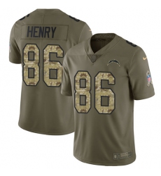 Men's Nike Los Angeles Chargers #86 Hunter Henry Limited Olive/Camo 2017 Salute to Service NFL Jersey
