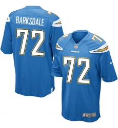 Men's Nike Los Angeles Chargers #72 Joe Barksdale Game Electric Blue Alternate NFL Jersey