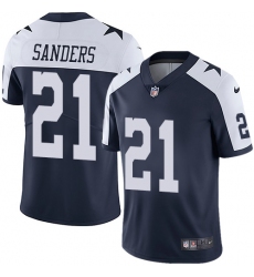 Men's Nike Dallas Cowboys #21 Deion Sanders Navy Blue Throwback Alternate Vapor Untouchable Limited Player NFL Jersey