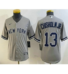 Youth New York Yankees #13 Jazz Chisholm Jr Grey Cool Base Stitched Jersey
