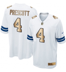 Youth Nike Dallas Cowboys #4 Dak Prescott Elite White/Gold NFL Jersey