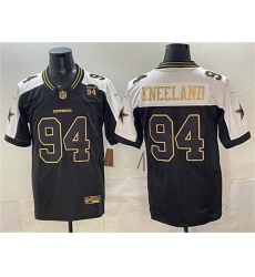 Men's Dallas Cowboys #94 Marshawn Kneeland Black Gold 2025 F.U.S.E. 94 Marshawn Kneeland Memorial Vapor Limited Stitched Football Jersey