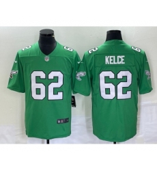 Men's Nike Philadelphia Eagles #62 Jason Kelce Green 2023 Vapor Limited Throwback Jersey
