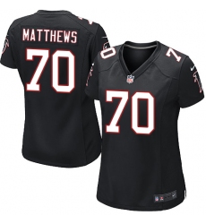 Women's Nike Atlanta Falcons #70 Jake Matthews Game Black Alternate NFL Jersey