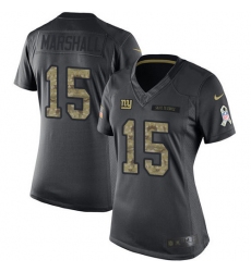 Women's Nike New York Giants #15 Brandon Marshall Limited Black 2016 Salute to Service NFL Jersey