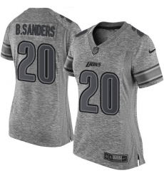 Women's Nike Detroit Lions #20 Barry Sanders Limited Gray Gridiron NFL Jersey