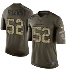 Youth Nike Baltimore Ravens #52 Ray Lewis Elite Green Salute to Service NFL Jersey