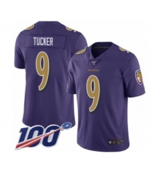 Men's Baltimore Ravens #9 Justin Tucker Limited Purple Rush Vapor Untouchable 100th Season Football Jersey Men's Baltimore Ravens #9 Justin Tucker Limited Purple Rush Vapor Untouchable 100th Season Football Jersey