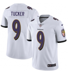 Youth Nike Baltimore Ravens #9 Justin Tucker Elite White NFL Jersey
