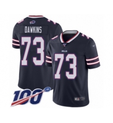 Men's Buffalo Bills #73 Dion Dawkins Limited Navy Blue Inverted Legend 100th Season Football Jersey