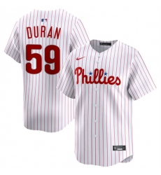 Men's Philadelphia Phillies #59 Jhoan Durán White Home Limited Stitched Jersey