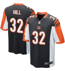 Men's Nike Cincinnati Bengals #32 Jeremy Hill Game Black Team Color NFL Jersey
