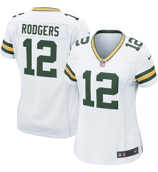 Women's Nike Green Bay Packers #12 Aaron Rodgers Game White NFL Jersey