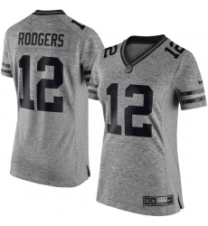 Women's Nike Green Bay Packers #12 Aaron Rodgers Limited Gray Gridiron NFL Jersey