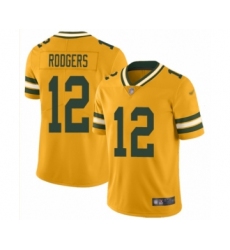 Youth Green Bay Packers #12 Aaron Rodgers Limited Gold Inverted Legend Football Jersey