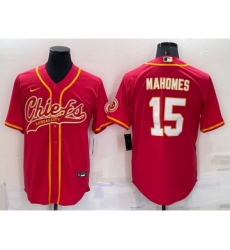 Men's Kansas City Chiefs Patrick Mahomes Red Stitched Cool Base Nike Baseball Jersey
