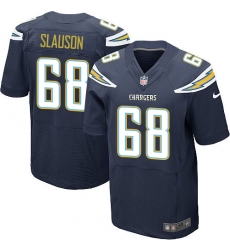 Men's Nike Los Angeles Chargers #68 Matt Slauson Elite Navy Blue Team Color NFL Jersey