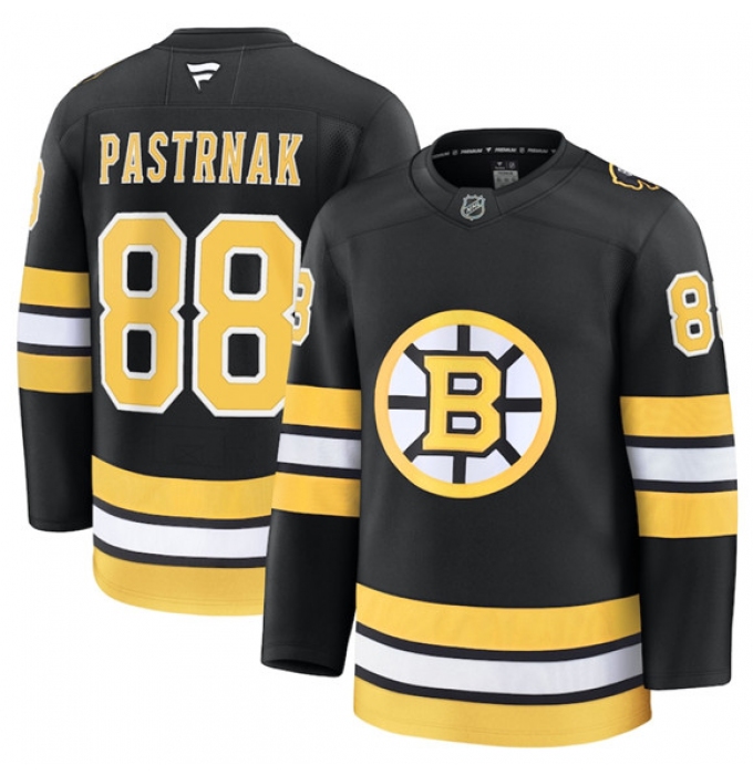 Men's Boston Bruins #88 David Pastrnak Black 2025 Home Stitched Hockey Jersey