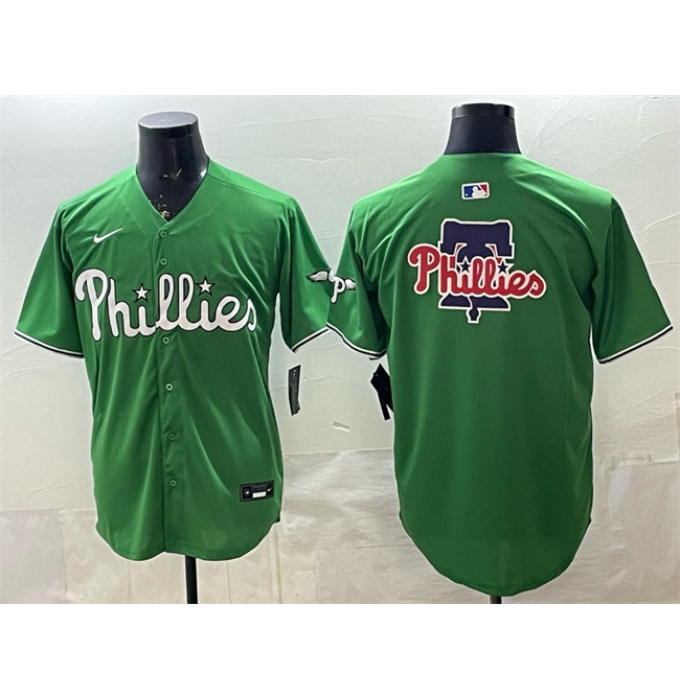 Men's Philadelphia Phillies Team Big Logo Green Limited Stitched Jersey