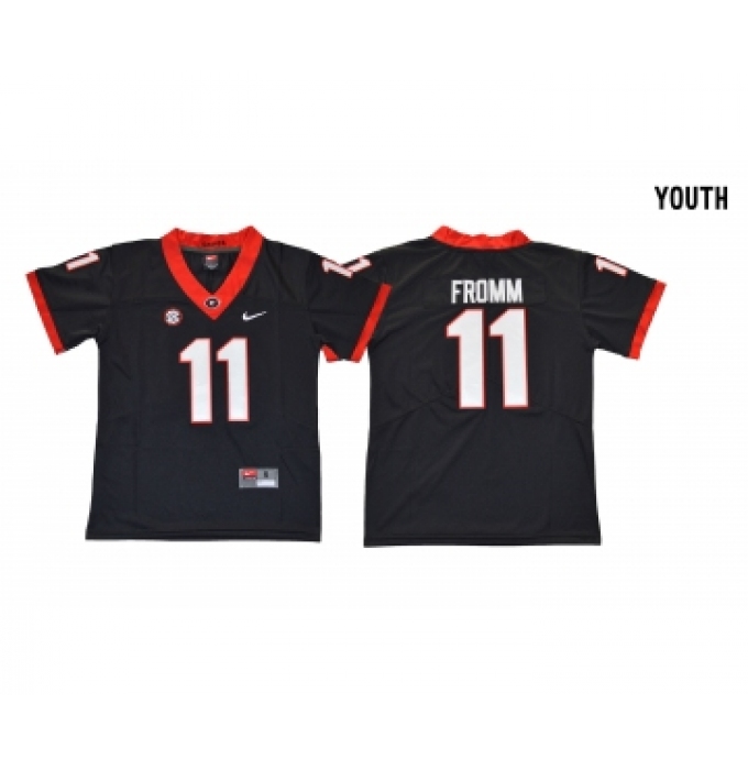 Georgia Bulldogs 11 Jake Fromm Black Youth College Football Jersey