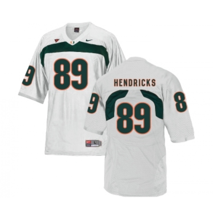 Miami Hurricanes 89 Hendricks White College Football Jersey