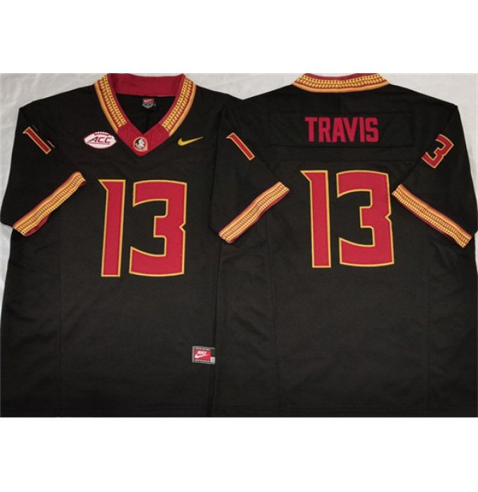 Men's Florida State Seminoles #13 Jordan Travis Black 2023 F.U.S.E Stitched Jersey