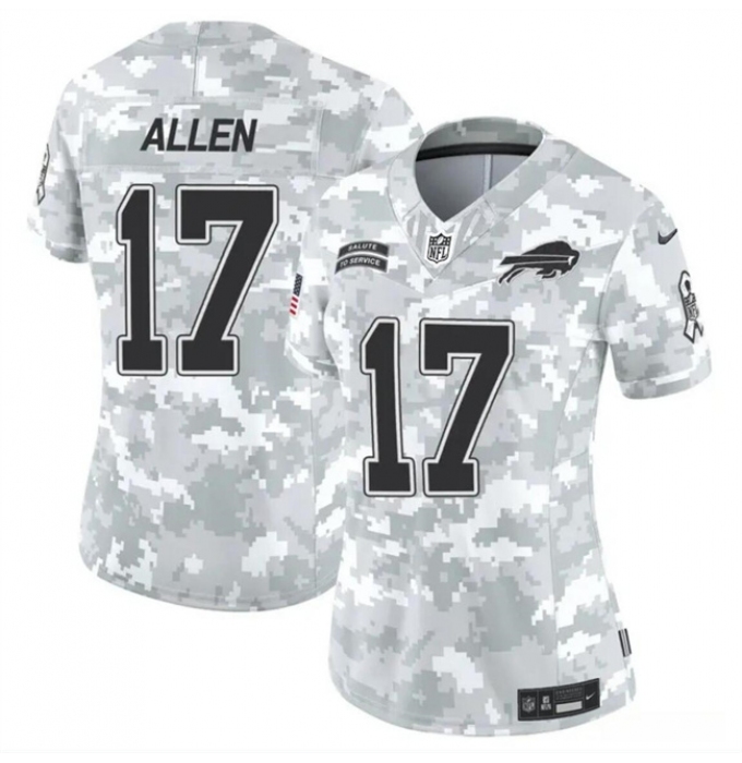 Women's Buffalo Bills #17 Josh Allen 2024 F.U.S.E Arctic Camo Salute To Service Limited Stitched Football Jersey(Run Small)