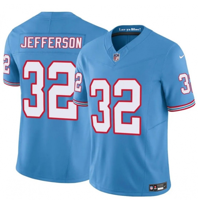 Men's Tennessee Titans #32 Jermar Jefferson Blue 2025 F.U.S.E. Throwback Vapor Limited Football Stitched Jersey