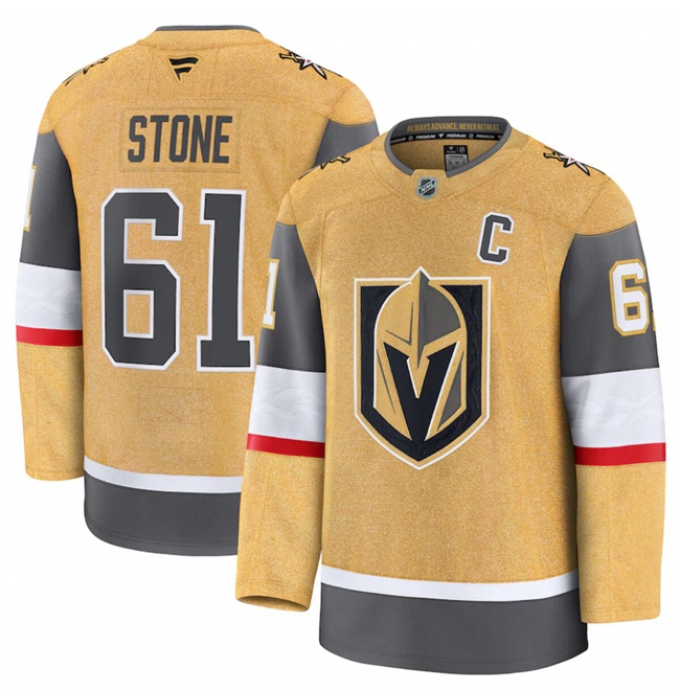 Men's Vegas Golden Knights #61 Mark Stone Gold 2024-25 Home Stitched Hockey Jersey