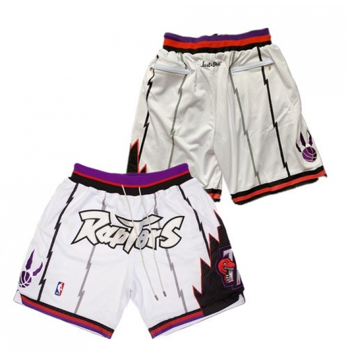Mens Toronto Raptors White Shorts (Run Small)