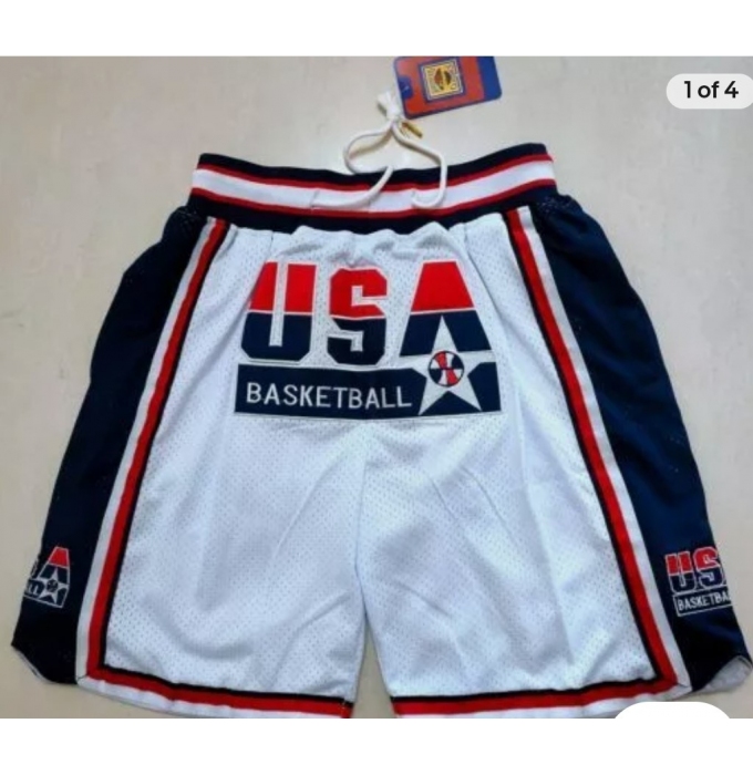 Men's Team USA White Pocket Shorts