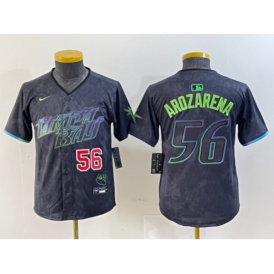 Men's Tampa Bay Rays 56 Randy Arozarena Number Charcoal 2024 City