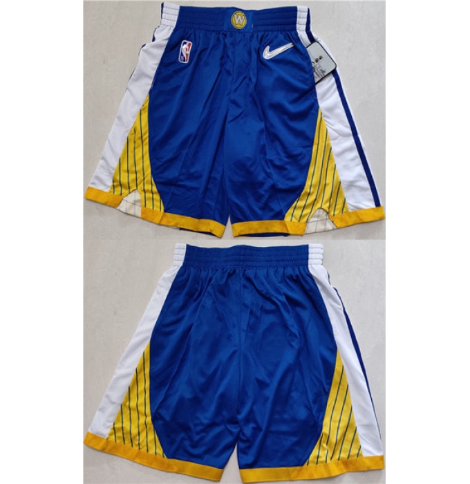 Men's Golden State Warriors Blue Gold Shorts(Run Small)