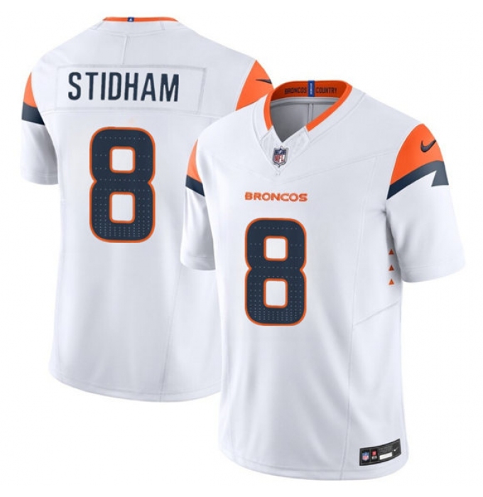 Men's Denver Broncos #8 Jarrett Stidham White 2025 F.U.S.E. Vapor Limited Football Stitched Jersey