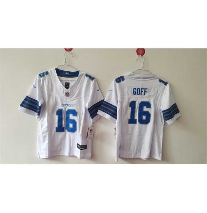 Youth Detroit Lions #16 Jared Goff White 2024 F.U.S.E. Vapor Limited Stitched Jersey