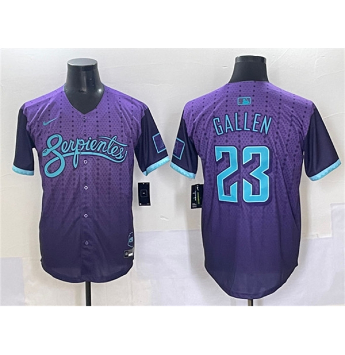 Men's Arizona Diamondbacks #23 Zac Gallen Purple 2025 City Connect Limited Stitched Baseball Jersey