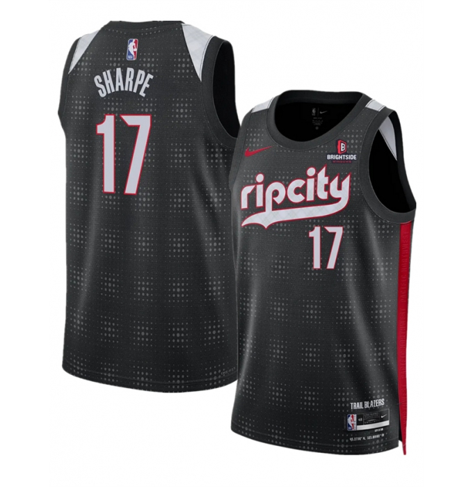 Men's Portland Trail Blazers #17 Shaedon Sharpe Black 2024-25 City Edition Edition Stitched Basketball Jersey