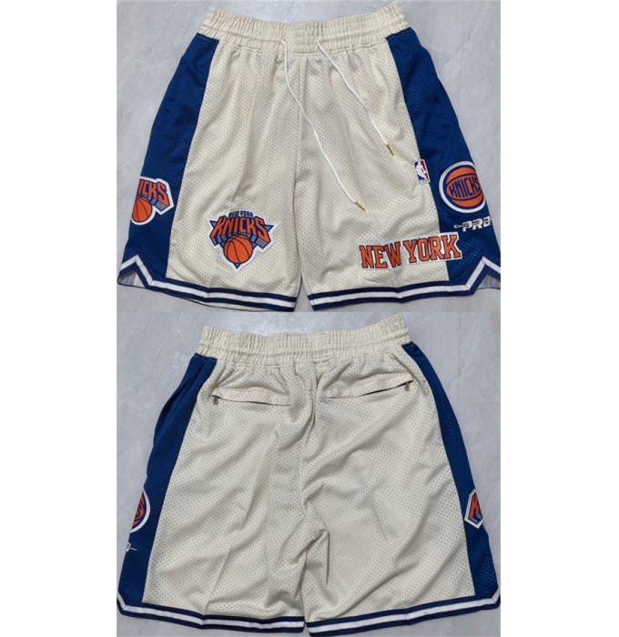 Men's New Yok Knicks White 2025 Shorts (Run Small)
