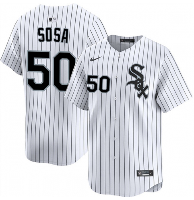 Men's Chicago White Sox #50 Lenyn Sosa White 2025 Home Limited Stitched Baseball Jersey