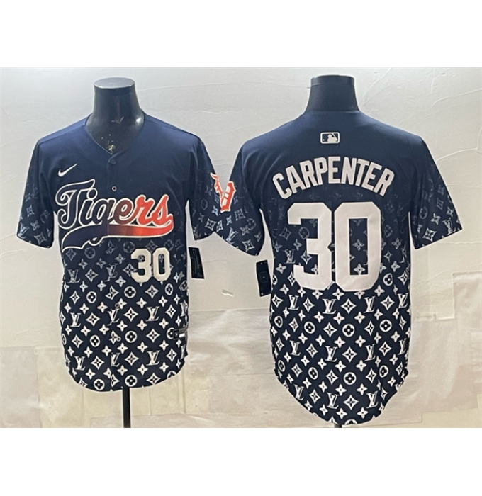 Men's Detroit Tigers #30 Kerry Carpenter Navy With Vapor Premier Limited Stitched Baseball Jersey