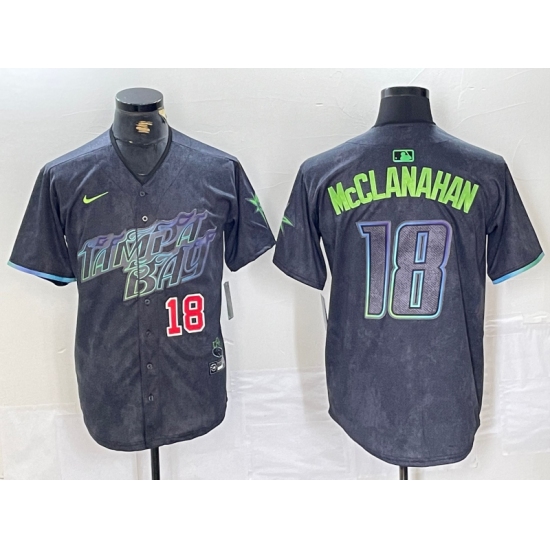 Men's Tampa Bay Rays 18 Shane McClanahan Number Charcoal 2024 City