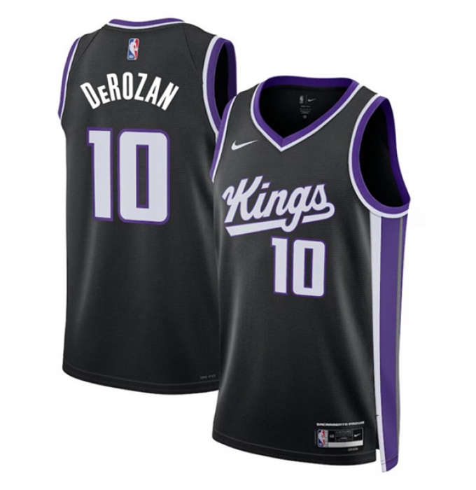 Men's Sacramento Kings #10 DeMar DeRozan Black Icon Edition Swingman Stitched Basketball Jersey